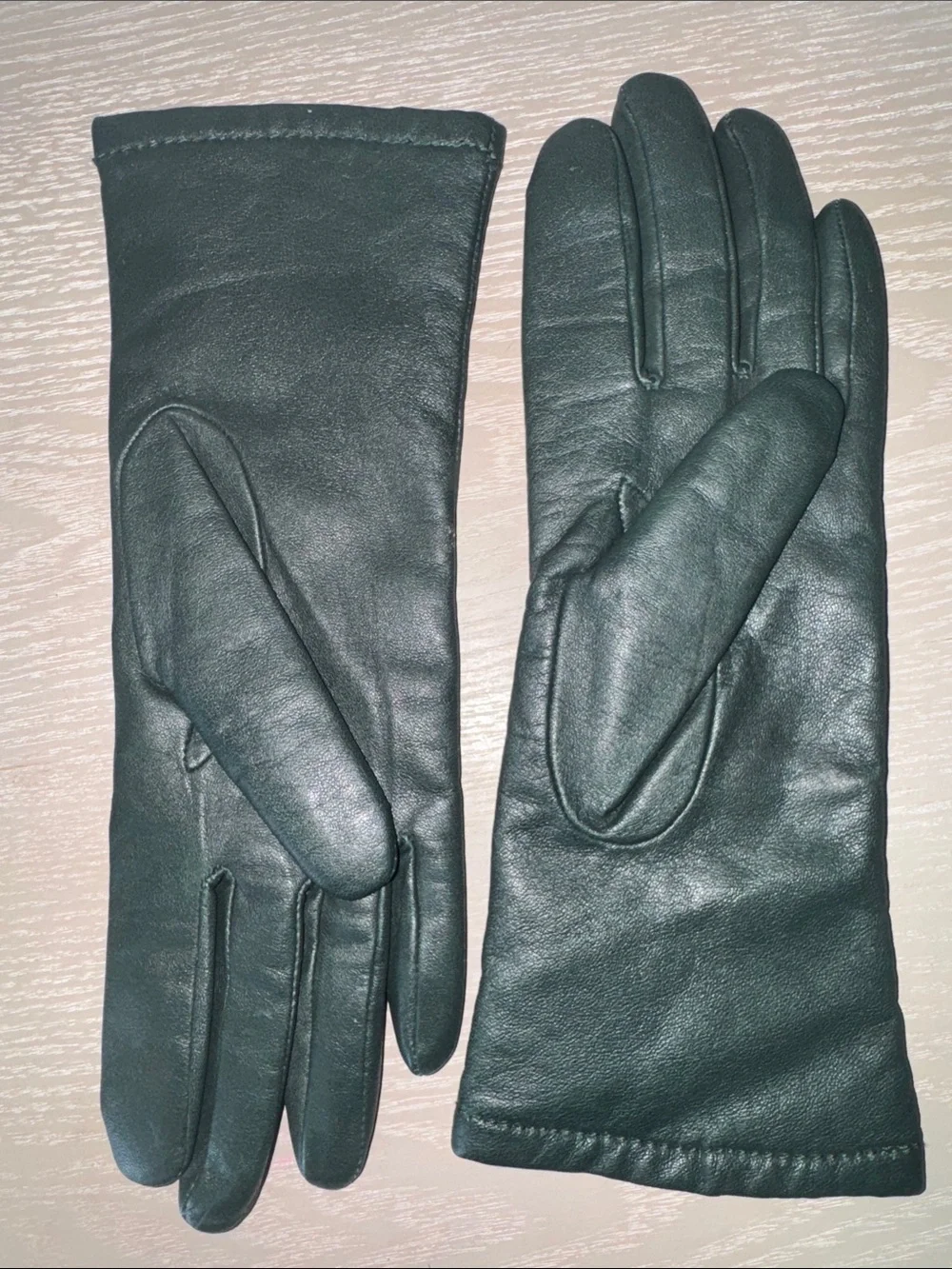 Grandoe cashmere lined leather gloves -hunter green